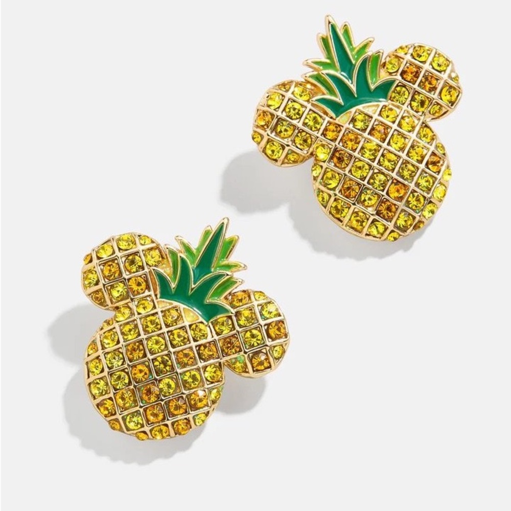 BaubleBar Green and Yellow Mickey Pineapple Earrings